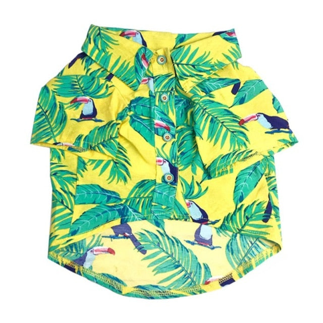 Summer Pet Printed Clothes For Dogs Floral Beach Shirt