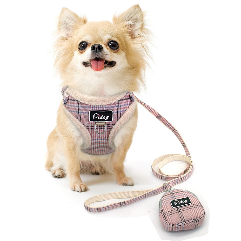 Soft Adjustable Pet Harnesses Vest and Leash Set For Small Medium Dogs