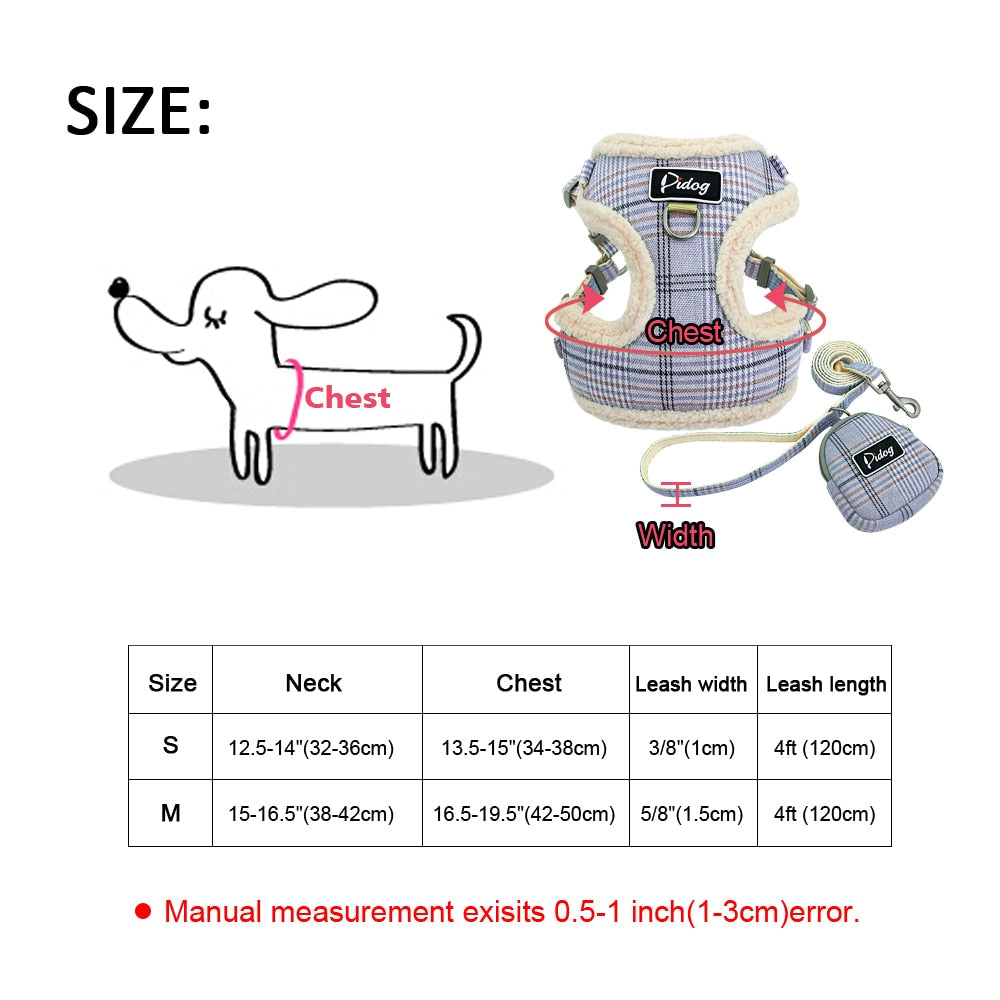 Soft Adjustable Pet Harnesses Vest and Leash Set For Small Medium Dogs