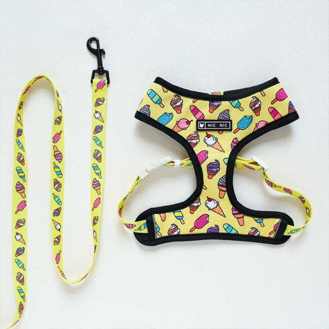 Tropical French Bulldog Leash and Harness